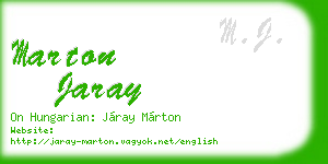 marton jaray business card
