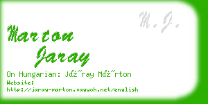 marton jaray business card